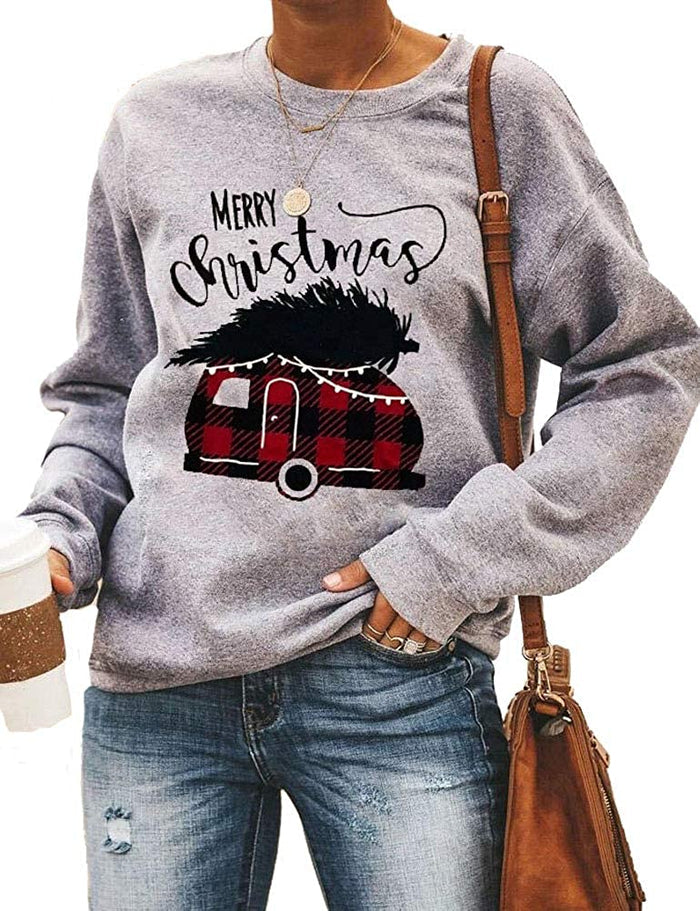 Women Long Sleeve Christmas Sweater Christmas Shirt