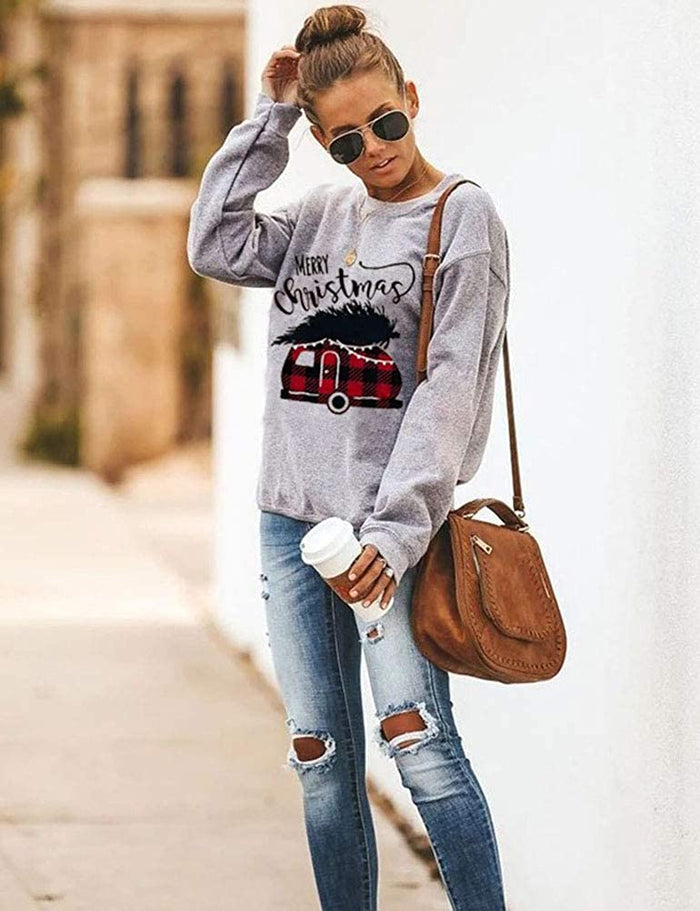 Women Long Sleeve Christmas Sweater Christmas Shirt