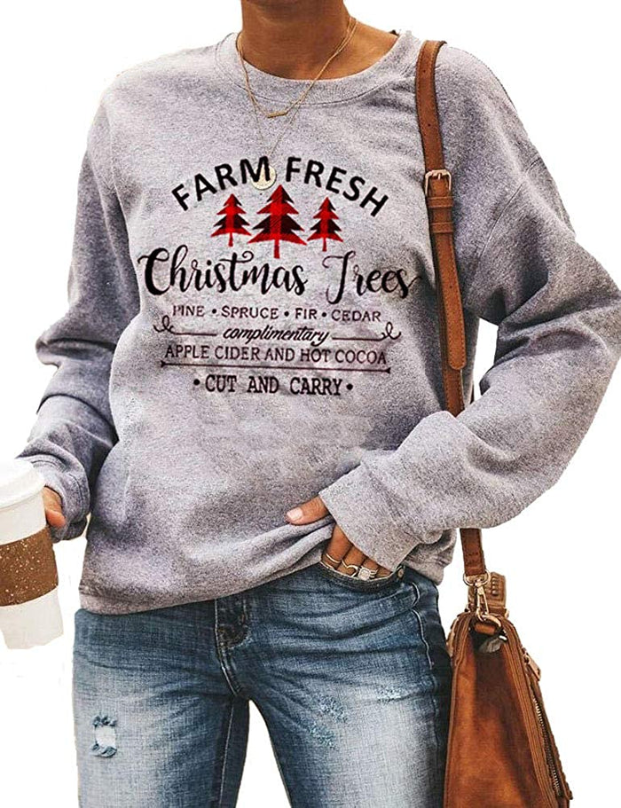 Women Long Sleeve Christmas Sweater Christmas Shirt