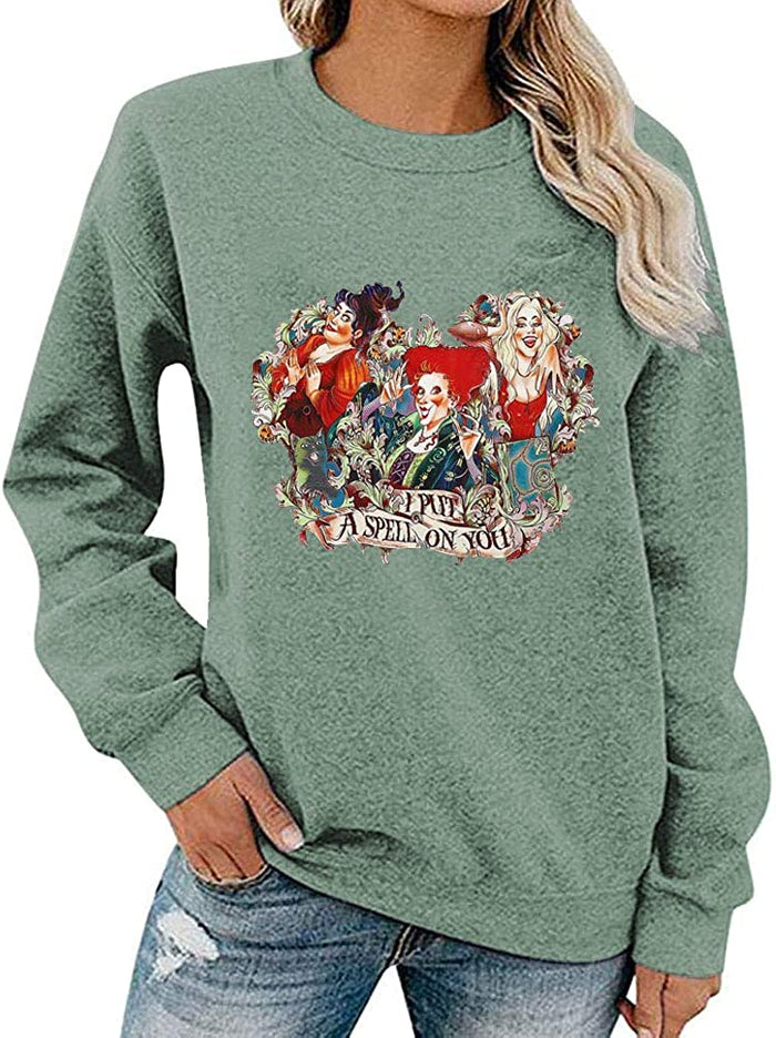Women Long Sleeve I Put A Spell On You Sweatshirt Hocus Pocus Shirt
