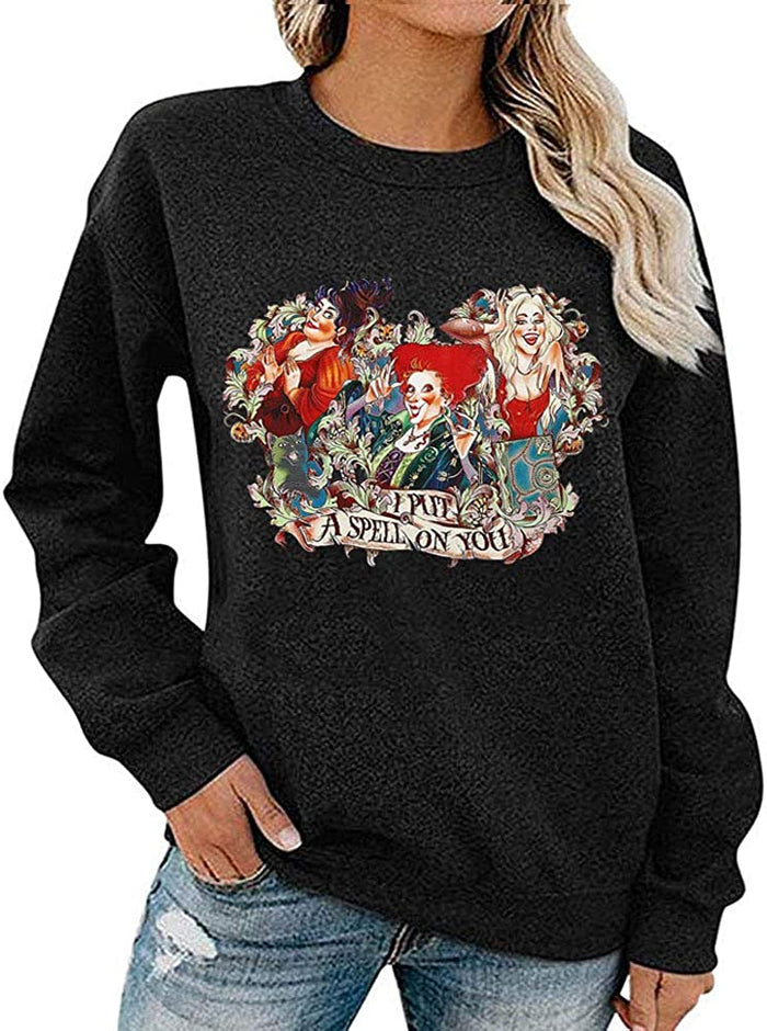 Women Long Sleeve I Put A Spell On You Sweatshirt Hocus Pocus Shirt