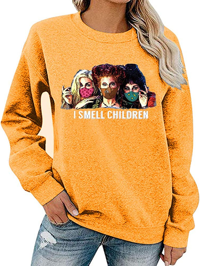Women Long Sleeve I Smell Children Sweatshirt Hocus Pocus Shirt