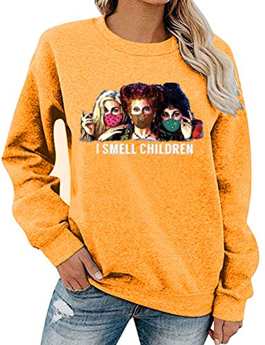 Women Long Sleeve I Smell Children Sweatshirt Hocus Pocus Shirt