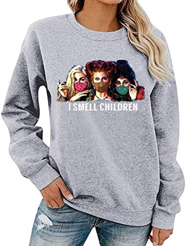 Women Long Sleeve I Smell Children Sweatshirt Hocus Pocus Shirt