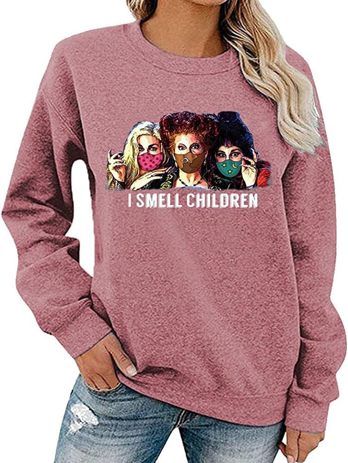 Women Long Sleeve I Smell Children Sweatshirt Hocus Pocus Shirt