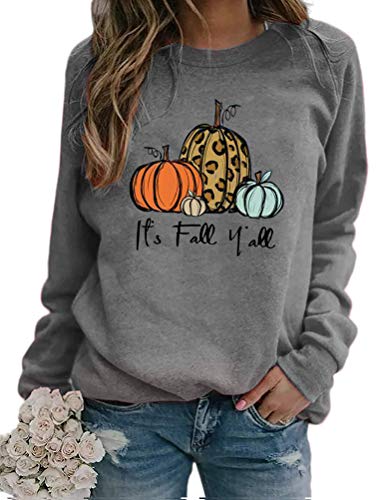 Women Long Sleeve It's Fall Y'all Sweater Pumpkin Sweatshirt