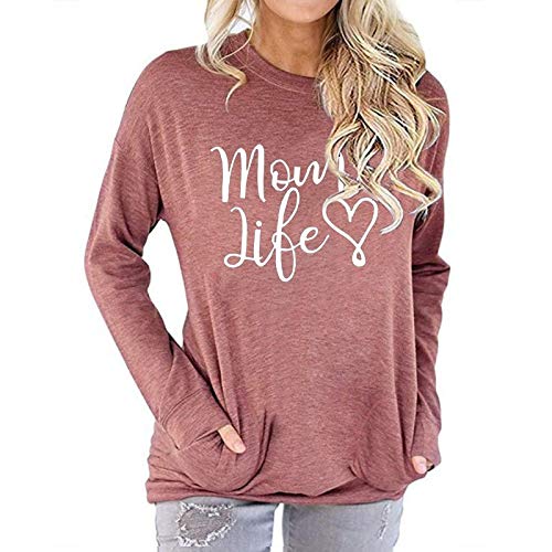 Women Long Sleeve Mom Life Blouse with Pockets