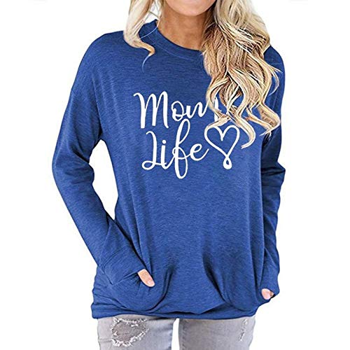 Women Long Sleeve Mom Life Blouse with Pockets