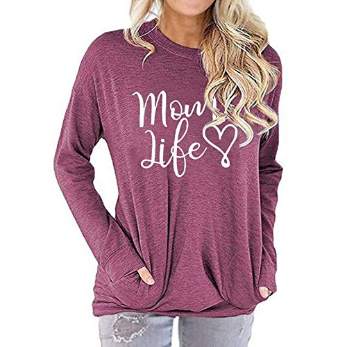 Women Long Sleeve Mom Life Blouse with Pockets
