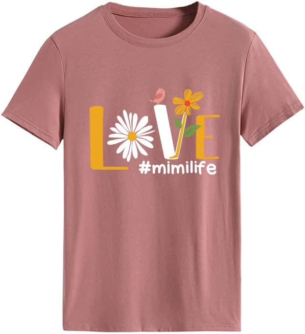 Women Love Mimi Life Yellow Daisy Shirt Gift for Mimi Tees Tops