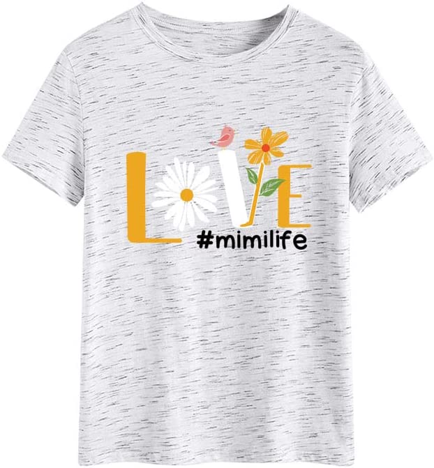 Women Love Mimi Life Yellow Daisy Shirt Gift for Mimi Tees Tops