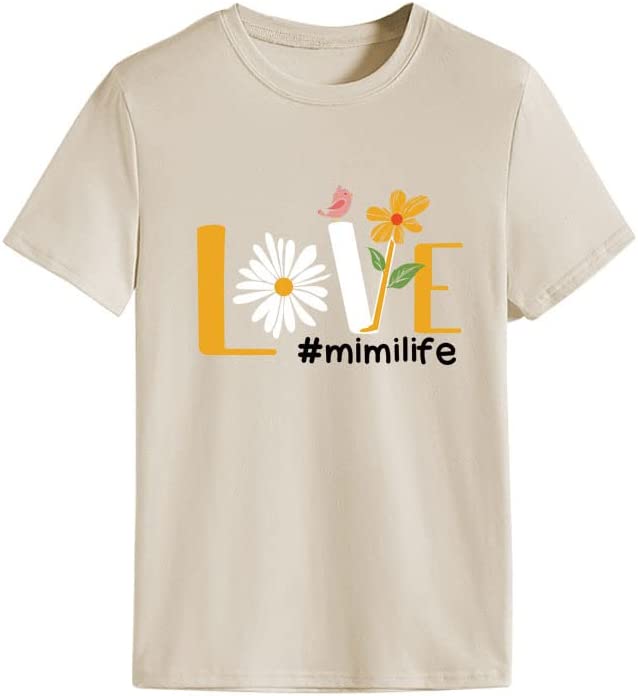 Women Love Mimi Life Yellow Daisy Shirt Gift for Mimi Tees Tops