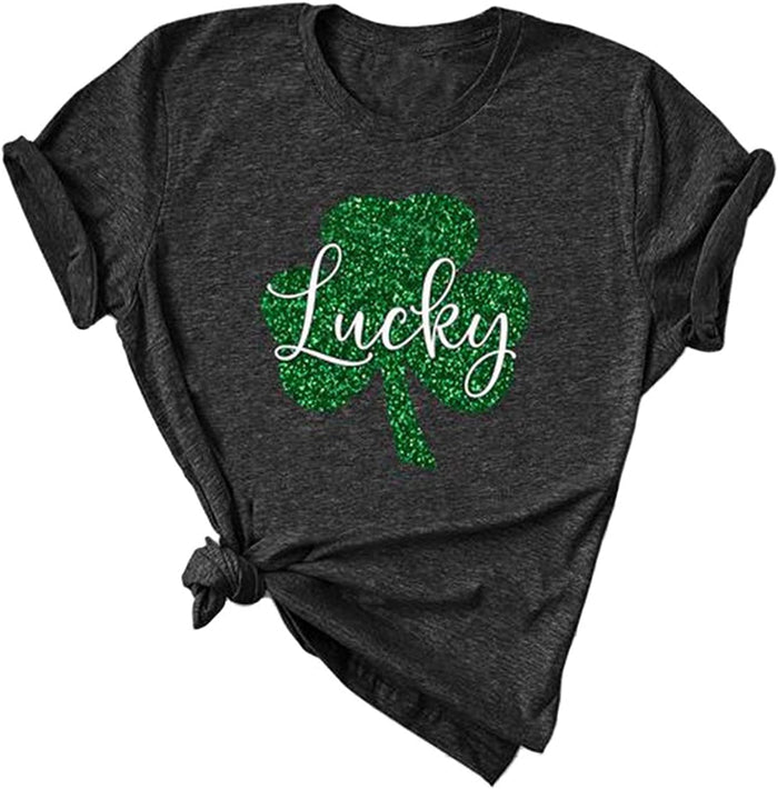 Women Lucky Clover T-Shirt St Patrick's Day Shirt
