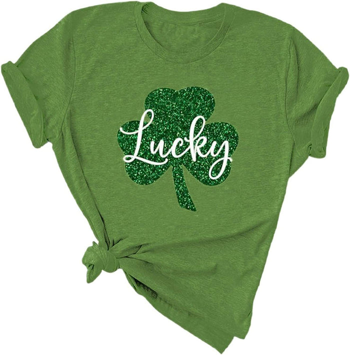 Women Lucky Clover T-Shirt St Patrick's Day Shirt