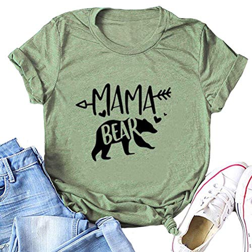 Women Mama Bear T-Shirt Mom Shirt