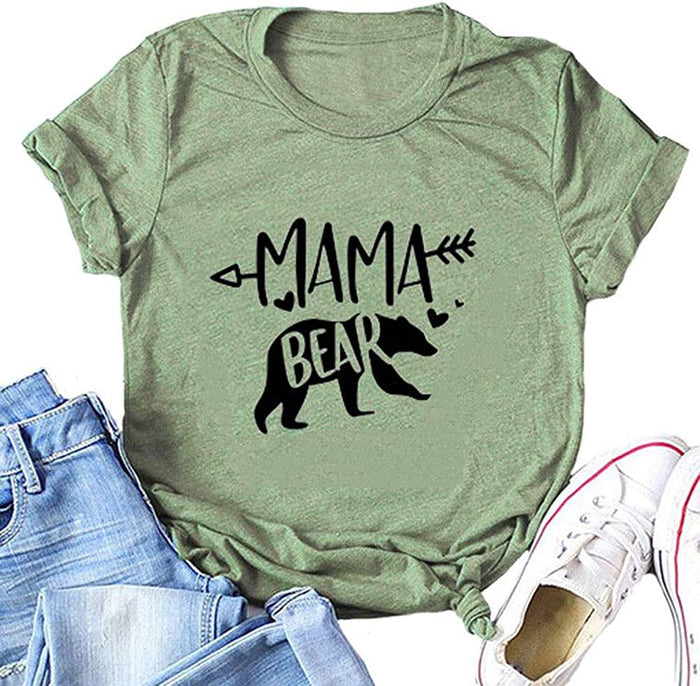Women Mama Bear T-Shirt Mom Shirt
