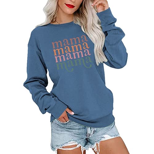 Women Mama Crewneck Sweatshirt Gift Shirt