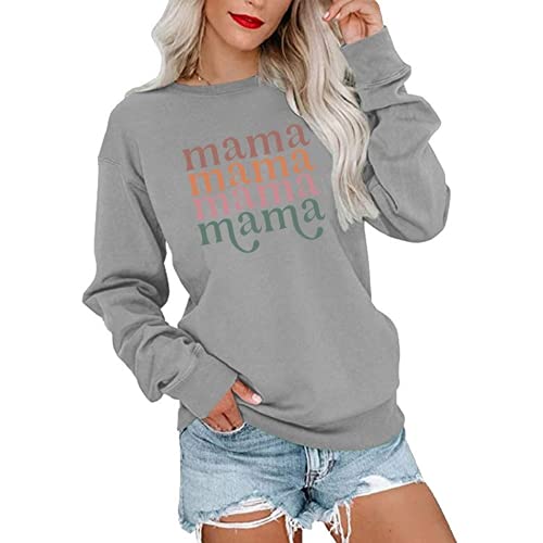 Women Mama Crewneck Sweatshirt Gift Shirt