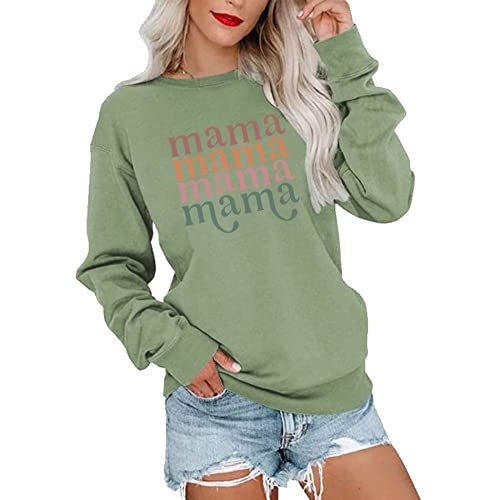 Women Mama Crewneck Sweatshirt Gift Shirt