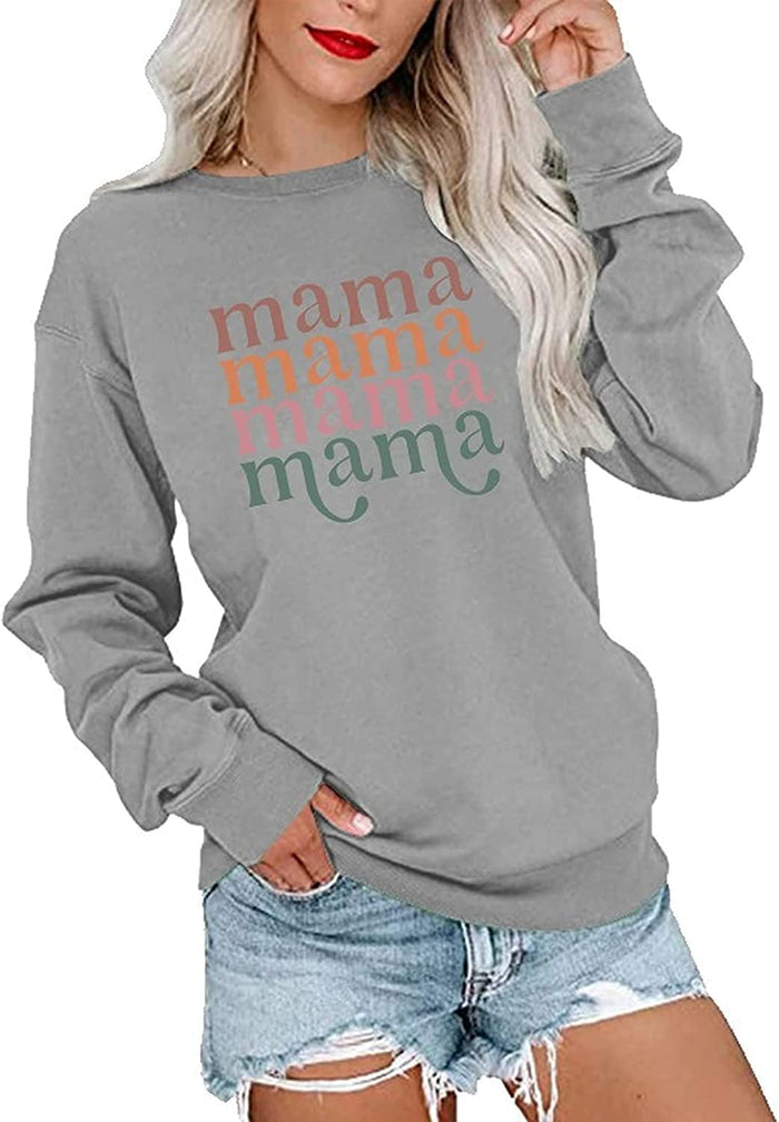 Women Mama Crewneck Sweatshirt Gift Shirt