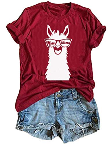 Women Mama Llama T-Shirt Funny Llama Shirt