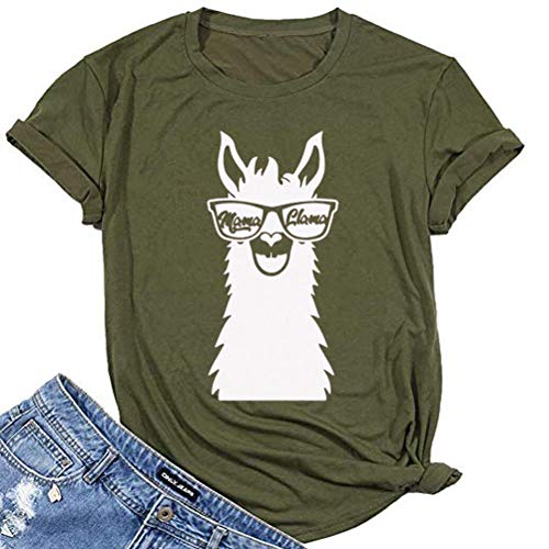 Women Mama Llama T-Shirt Funny Llama Shirt