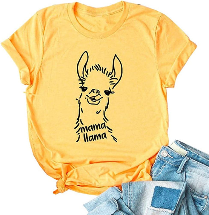 Women Mama Llama T-Shirt