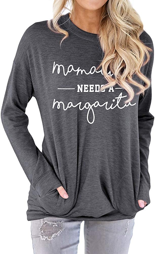 Women Mamacita Needs a Margarita Blouse with Pockets