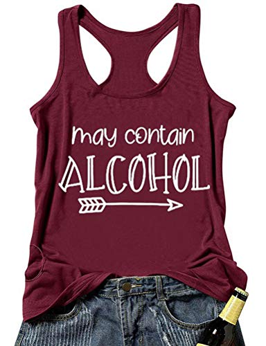 Women May Contain Alcohol Tank Top Drinking Shirt