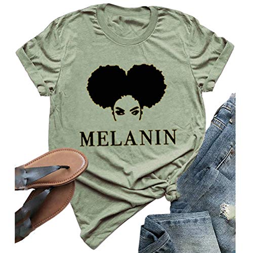 Women Melanin Graphic T-Shirt Afro Woman T-Shirt