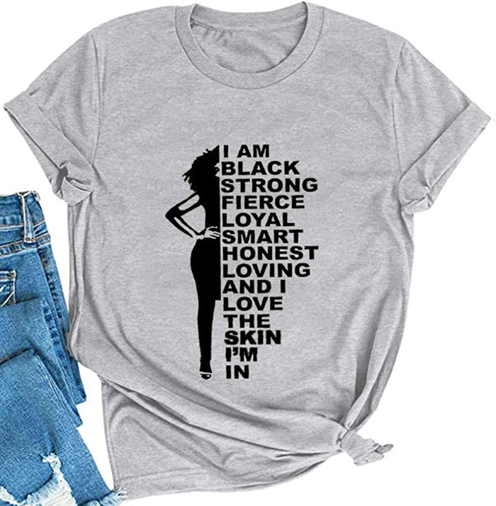 Women Melanin Graphic T-Shirt Afro Woman T-Shirt