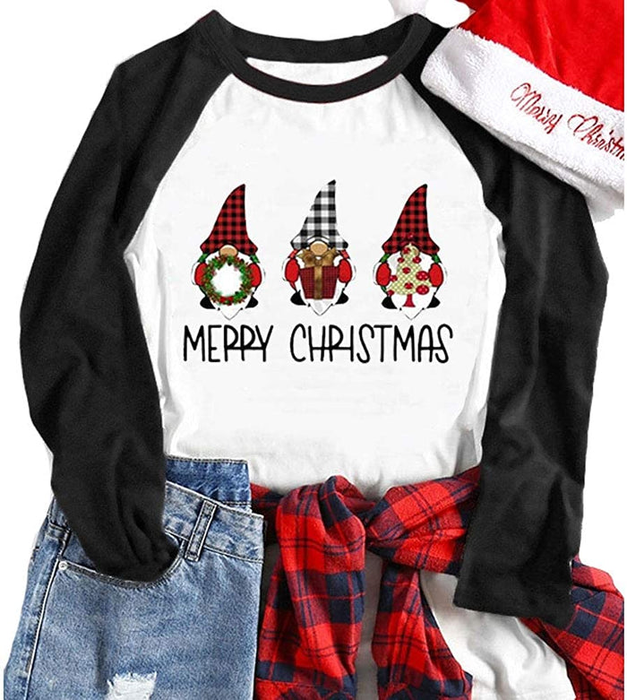 Women Merry Christmas Blouse Santa Shirt