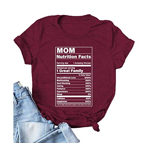 Women MOM Nutritional Facts T-Shirt Gift for Mom