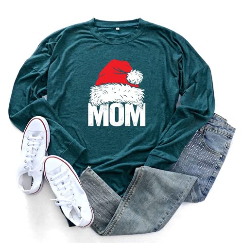 Women Mom Santa Hat Shirt Santa Blouse