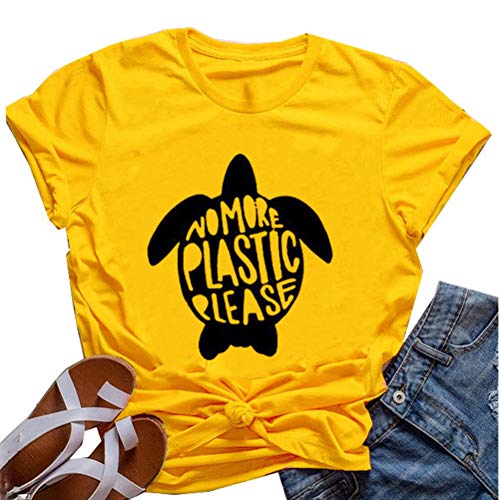 Women No More Plastic Please T-Shirt Save The Turtle Shirt