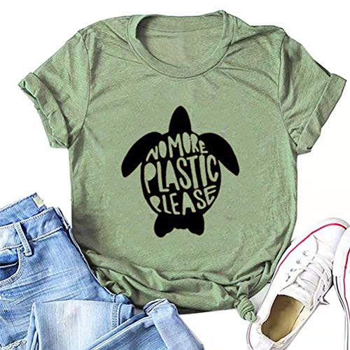 Women No More Plastic Please T-Shirt Save The Turtle Shirt