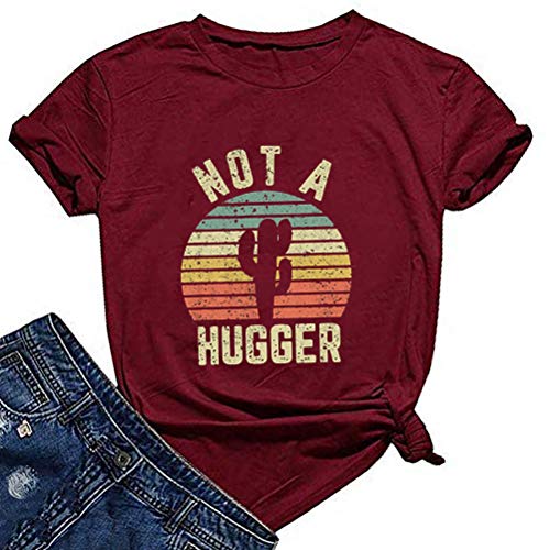 Women Not A Hugger T-Shirt Cactus Shirt