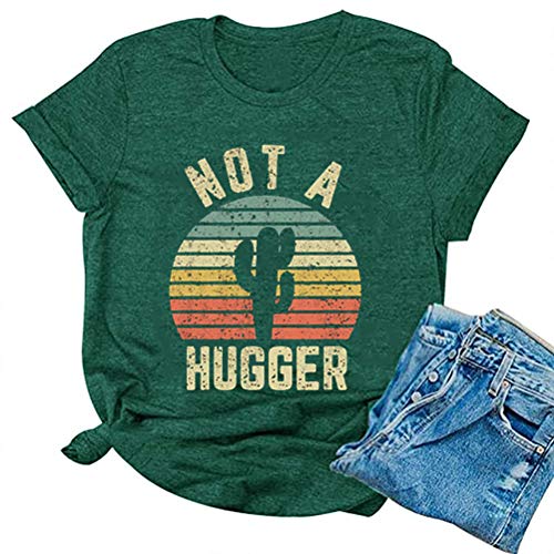 Women Not A Hugger T-Shirt Cactus Shirt