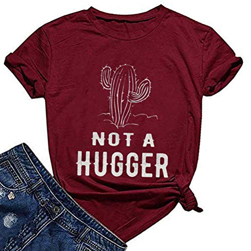 Women Not A Hugger T-Shirt Cactus Shirt