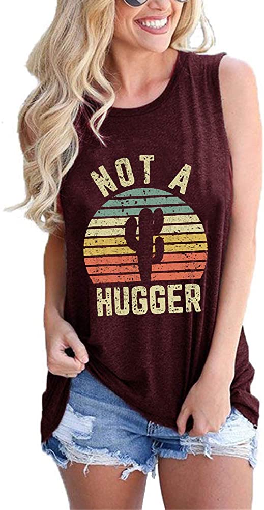 Women Not A Hugger T-Shirt Cactus Shirt