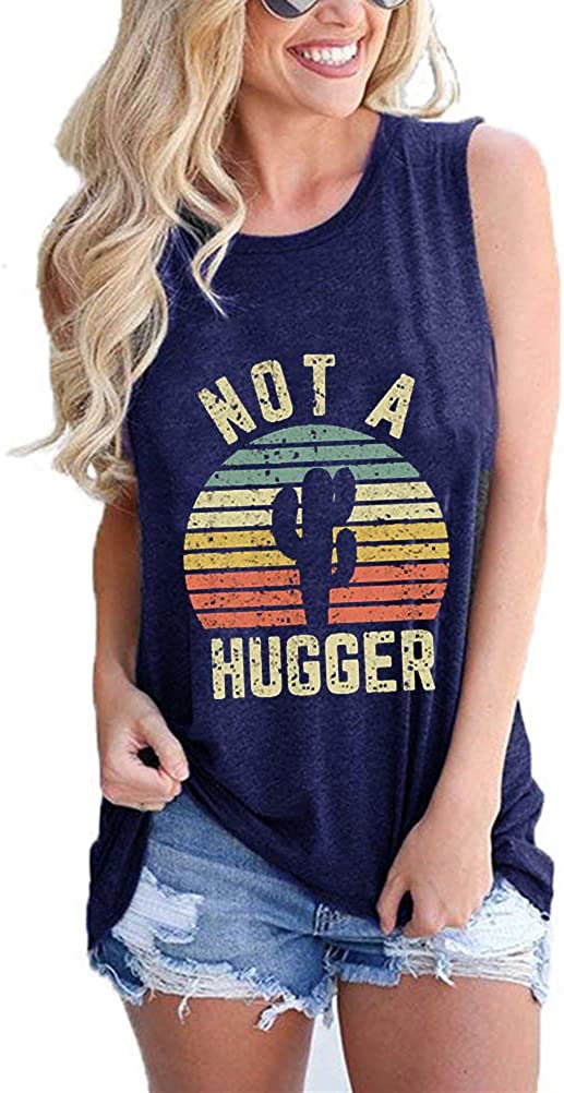 Women Not A Hugger T-Shirt Cactus Shirt