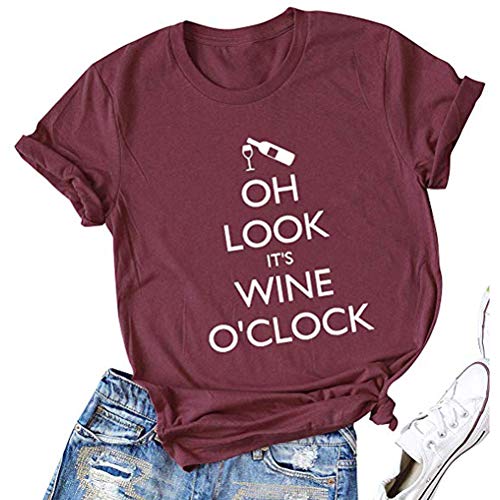 Women Oh Look It's Wine O'clock T-Shirt Wine Shirt