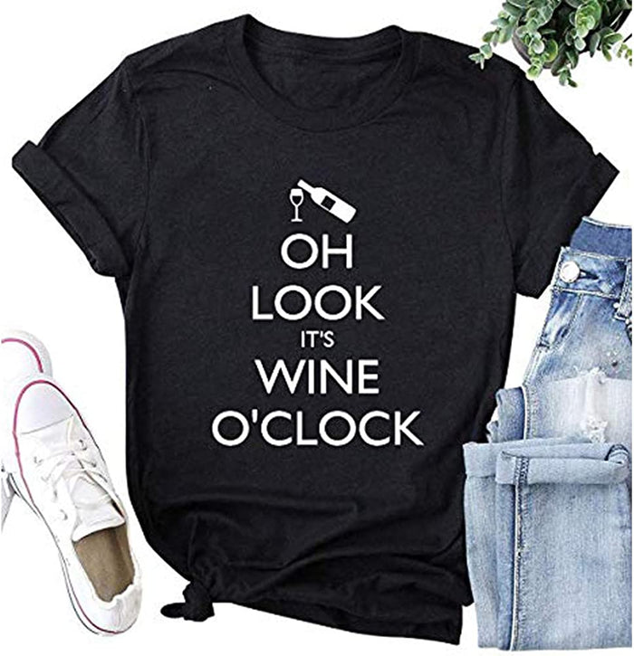 Women Oh Look It's Wine O'clock T-Shirt Wine Shirt