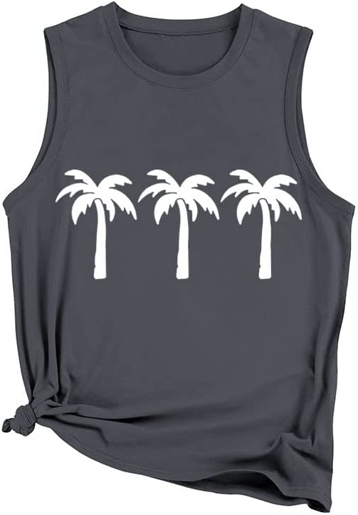 Women Palm Tree Tank Summer Girls Trip Beach Shirt