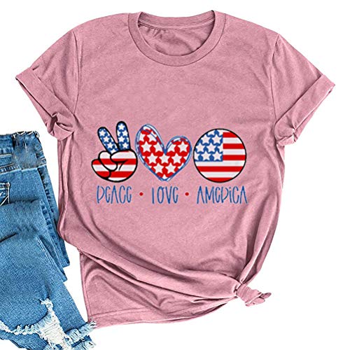 Women Peace Love America July 4th T-Shirt