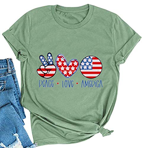 Women Peace Love America July 4th T-Shirt