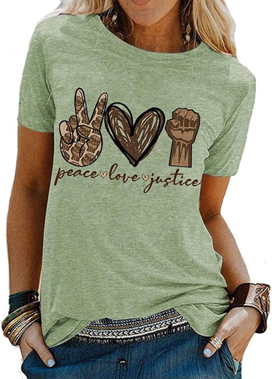 Women Peace Love Justice T-Shirt
