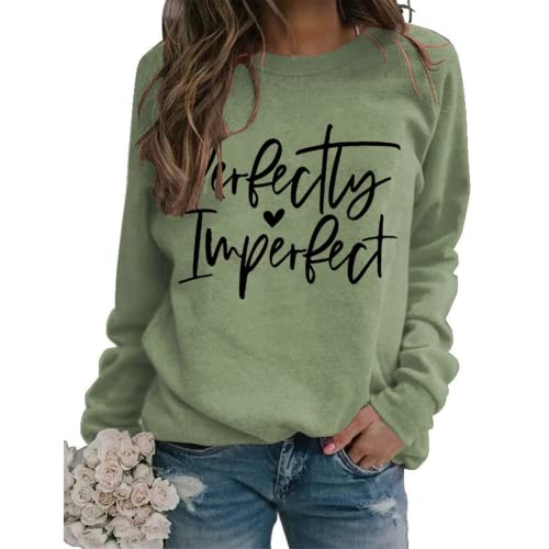 Women Perfectly Love Heart Imperfect Graphic Sweatshirt Long Sleeve Shirt