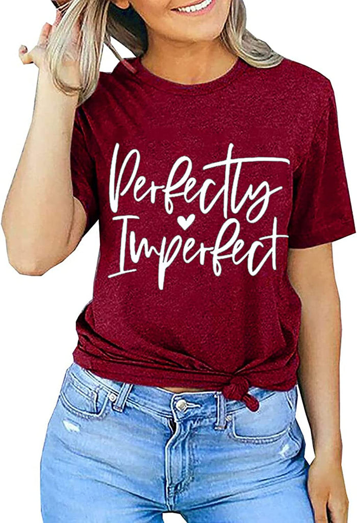Women Perfectly Love Heart Imperfect Graphic Sweatshirt Long Sleeve Shirt