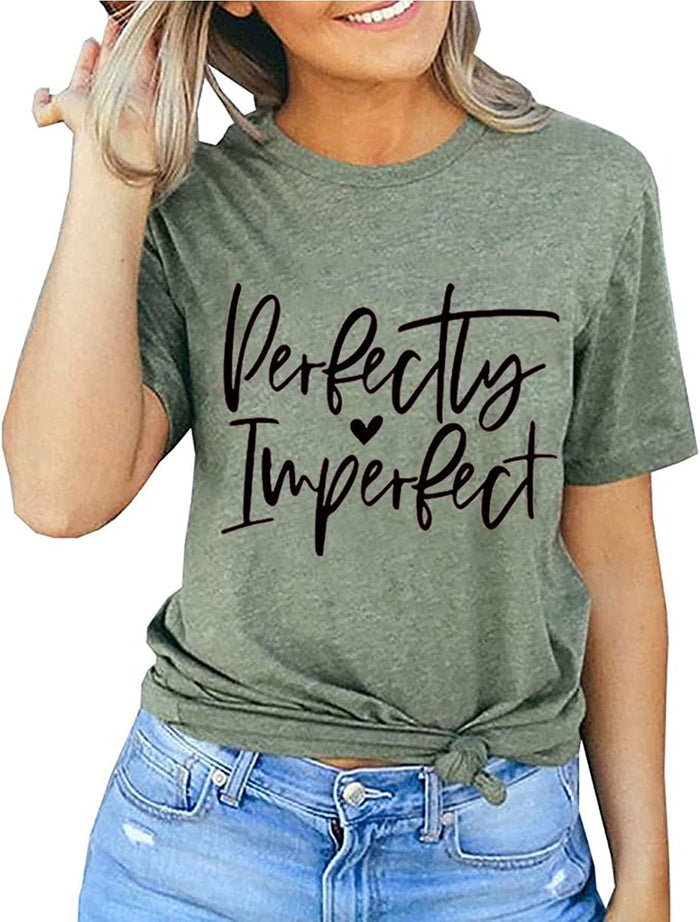 Women Perfectly Love Heart Imperfect Graphic Sweatshirt Long Sleeve Shirt